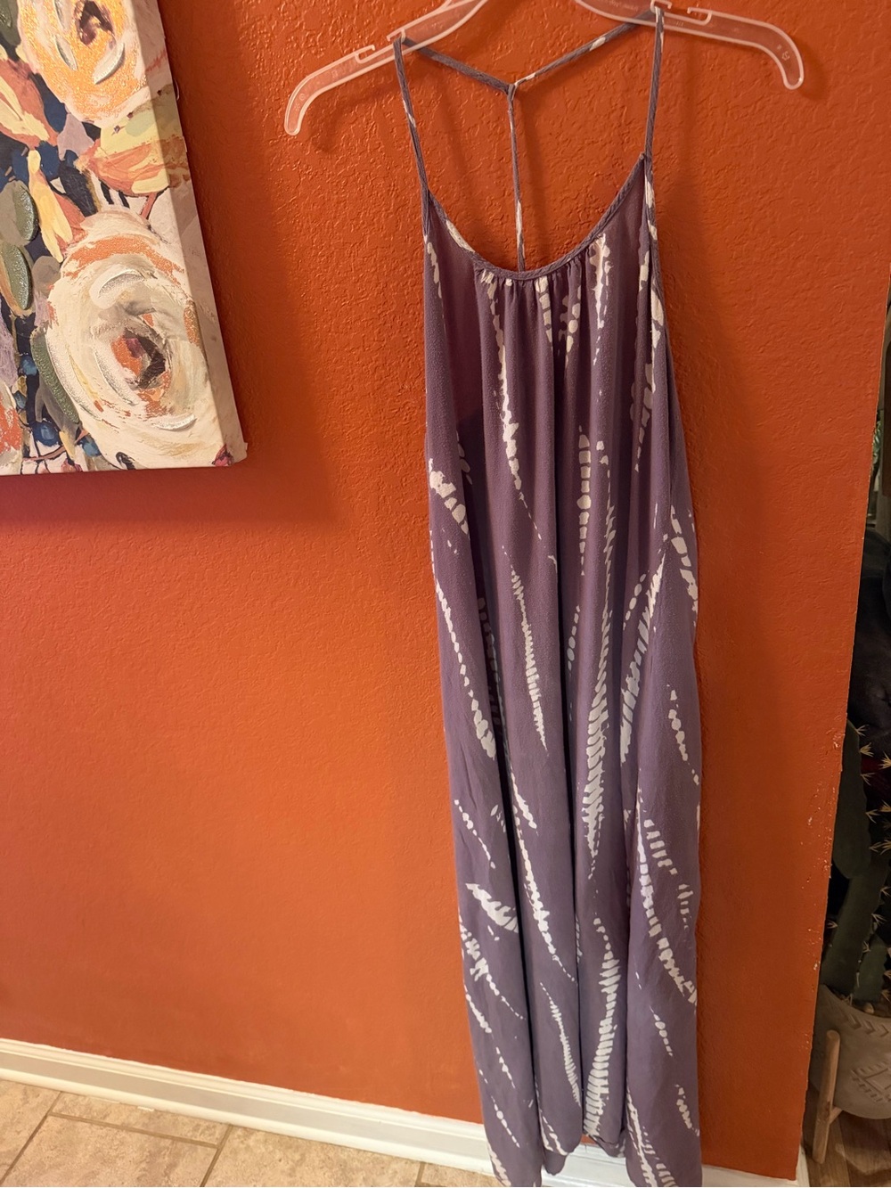 Body Glove Purple and White Tie-Dye Slip Maxi Dress